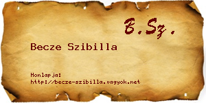 Becze Szibilla névjegykártya